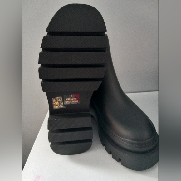 Jeffrey Campbell rainboot double plataform black size 7,contemporary, Chunky, - Picture 9 of 11